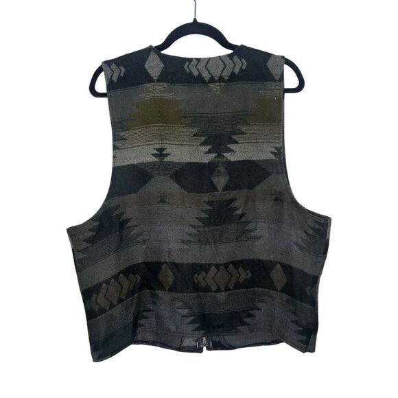 Jay Jacobs Men’s Large Southwestern Aztec Sweater Vest Zip Up Vintage - Picture 4 of 4